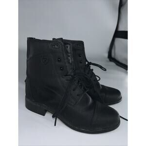 Ariat Boot Womens Size 6.5 B Scout Paddock Lace-up Black Leather Riding 10016413